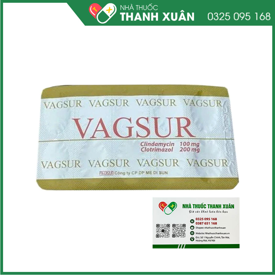Vagsur điều trị nhiễm trùng âm đạo, nhiễm nấm âm đạo do nấm Candida, hỗ trợ điều trị xuất tiết âm đạo